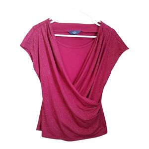 Reitmans Red Wrap Blouse Relaxed Fit